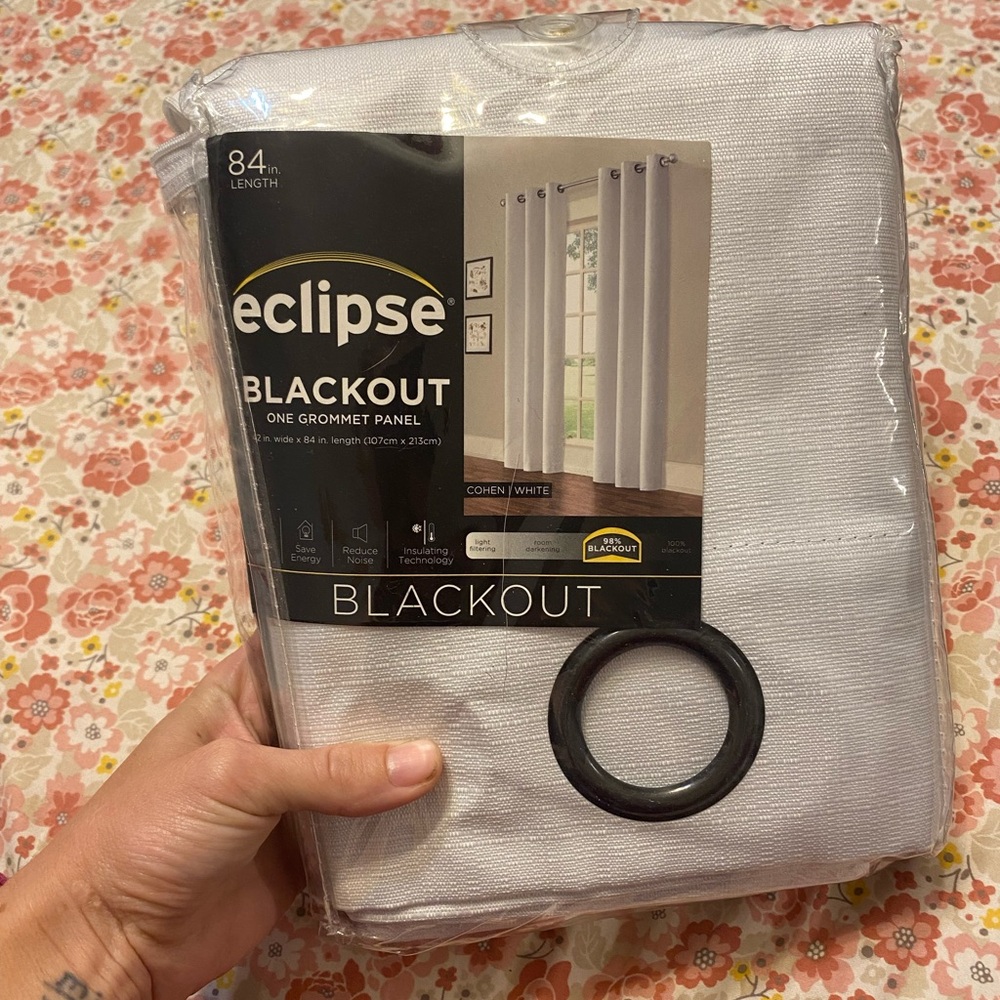 Eclipse White Blackout Grommet Curtain